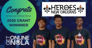 Image of Heroes of New Orleans Logo with HONO members