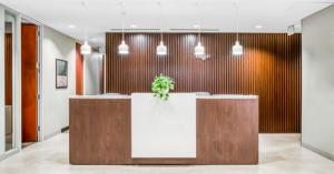 Interior photo of The Valley Law Group’s reception area with seating and modern décor.