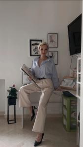 Portrait of Miriana Boccardo, renowned Italian fashion illustrator and co-creator of Nouruh, the record-breaking luxury sandal.