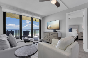 Marco Island vacation rental with 2 bedrooms, Gulf views, beach access, pool, and close to dining and shopping.