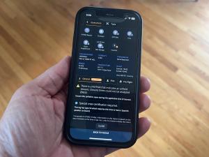 VOCUS Flight Risk planning software on iphone in a hand