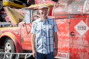 George Medley's Houston Scrap Metal provides a food bank for the community.