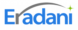 The Eradani company logo featuring the name "Eradani" in blue letters with a gray curved line above it and a small green star at the top right.