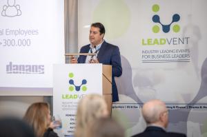 Nikos Avlonas, President of the Center for Sustainability and Excellence (CSE), addresses an audience of global ESG leaders during his keynote at the World ESG & Climate Summit 2025 in Amsterdam.