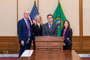 Washington Gov. Bob Ferguson signs the WSMA's Medicaid Access Program legislation, HB 1392