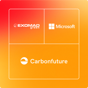 Exomad Green, Microsoft, and Carbonfuture logos