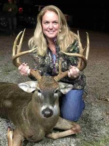 Whitetail deer hunter and their trophy at Gray Ghost Plantation