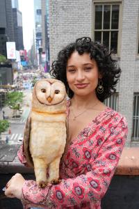 Andrianna Ayala as Casey and Wesley the Owl, photo by Richard Termine