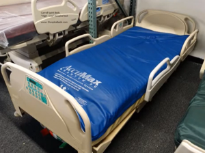 Med Beds are celestial and traditional. This is a picture of a traditional medical bed but also one that is quite advanced, helping caregivers turn patients on their sides and return to comfortable positions after slipping down the sheet.