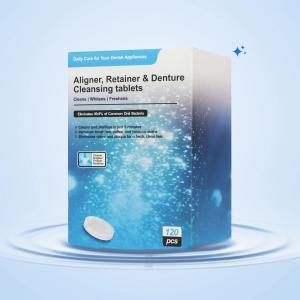 Cleansing Tablets For Aligners, Retainers & Dentures - 5-Minute Powerful Cleaning Solution