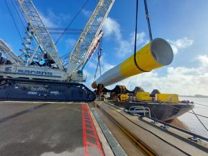 Sarens machinery for offshore wind works