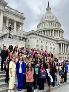 Women's Health Advocates stood on the Capitol steps during the first-ever Women's Health Capitol Hill Day as they are national leaders from the life sciences industry and non-profits, investors, physicians, researchers and patient advocates from across th