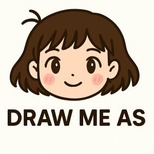 Draw Me As Logo, Cute Anime Girl with Rosy Cheeks