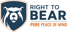 Right To Bear's Logo, Bear in Shield, Pure Peace of Mind