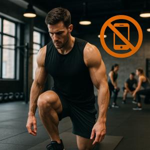 man exercises in gym