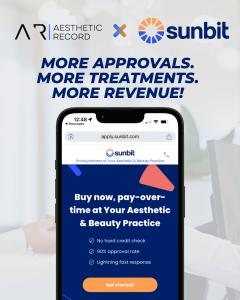 Image of Sunbit checkout screen with tag line "more approvals. More treatments. more revenue."