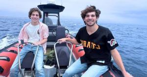Teen Boys on Newport Landing Whale Watching Tour a Short Drive from Costa Mesa