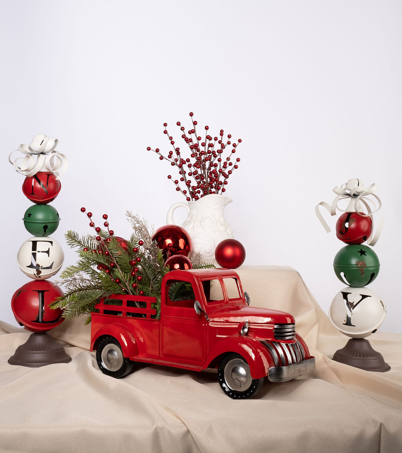 Little red holiday tree truck