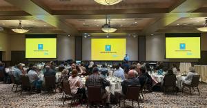Brian Morgan, of Morgan Geo Spatial, delivers his pitch at the 2025 Pendleton Innovator Showcase.