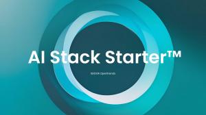 AI Stack Starter™ logo with modern circular design in teal and blue gradient colors, featuring white text and SEIDOR Opentrends branding on dark center circle