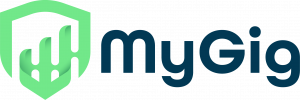 The logo for MyGig,a pioneering certified reseller platform that empowers business professionals to earn on their own schedule.