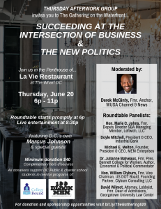 Flyer for The Gathering on the Waterfront June 20 2019 at La Vie in Washington DC