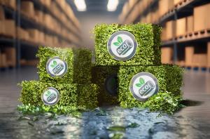 Green Hedges with Eco Labels on them