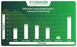 2025 Wise County single family % increase by value range