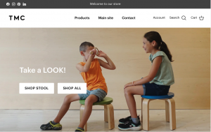 a screenshot of the homepage of TMC Furniture's new eCommerce website