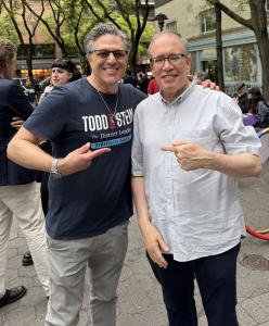 Scott Stringer with Stein at the Priority Boarding Rally for RI