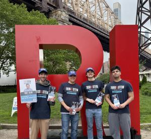 Campaigning on Roosevelt Island