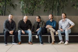 ThermalCraft team sitting together on a bench at the Irvine, California office