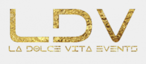 La Dolce Vita's Logo, LDV in gold, with La Dolce Vita Events below it
