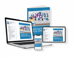 image showing that the foundations of ai textbook is available in digital and print versions