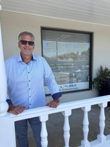Dr. Jacob proudly displays his newly remodeled chiropractic rehab offices in Orange, CA