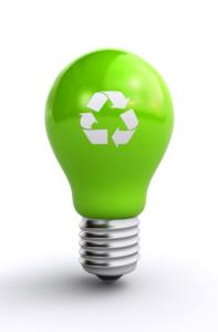 Green light bulb for recycling