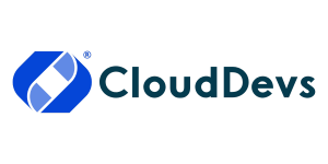 CloudDevs logo: Blue circle icon with text "CloudDevs"