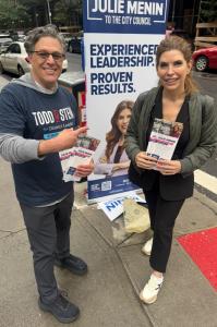 Stein and Council Member Julie Member together during Early Voting 2025
