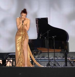 Chrystabell wears Tess Mann Atelier on stage at Tribute to David Lynch and Cerrone in Cannes, France. Photo used with permission @chrystabellofficial.