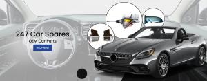Premium OEM car parts displayed with a luxury convertible—247 Car Spares helping Americans drive confidently.