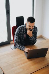 Man working on laptop