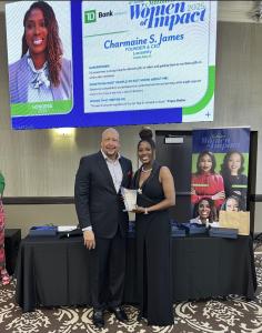 Charmaine James with Jerome Hutchinson, Jr.