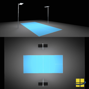 Pickleball Single Court Solar LED Lighting