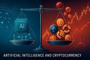 A scale that weights Ai compared to Blockchain