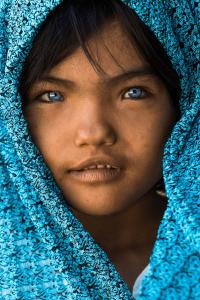 An Phuoc, photo taken by Rehahn, the girl with blue eyes from the cham ethnic group in Vietnam.