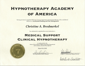 Christine Brodmerkel Hypnotherapy Diploma