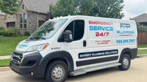 FPP Plumbing service truck parked in Frisco, Texas, for emergency plumbing response
