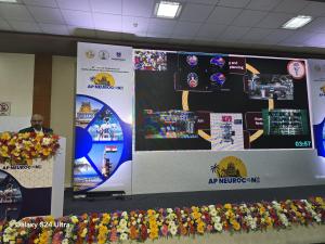 Dr. Mohana Rao delivering a keynote presentation at Andhra Pradesh Neuroscientists Association Conference 2025.