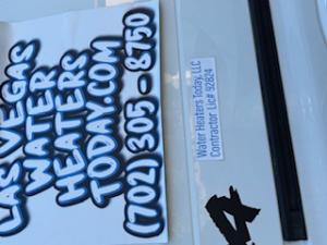 Close-up of Las Vegas Water Heaters Today Work Van