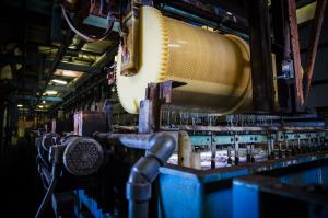 "One of Plateco's zinc barrel electroplating lines"